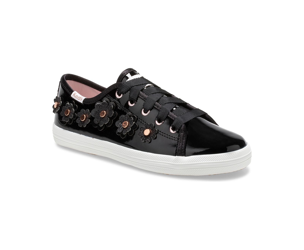 Tenis Keds Niña Negros - Kate Spade New York Kickstart Patent Cuero - 6473-NURFL